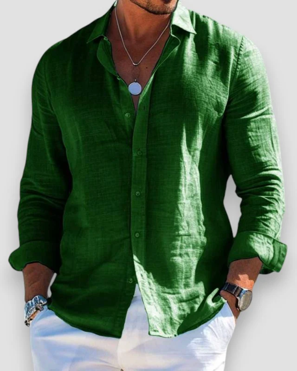 Camicia Uomo Casual in Lino Leggera e Versatile