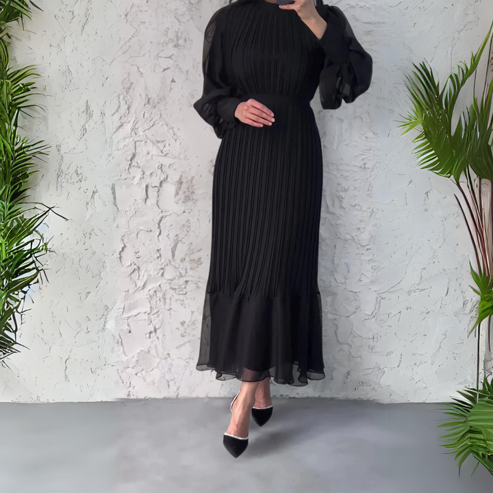 Abito da Sera Donna Elegante a Pieghe Vestibilità Classica