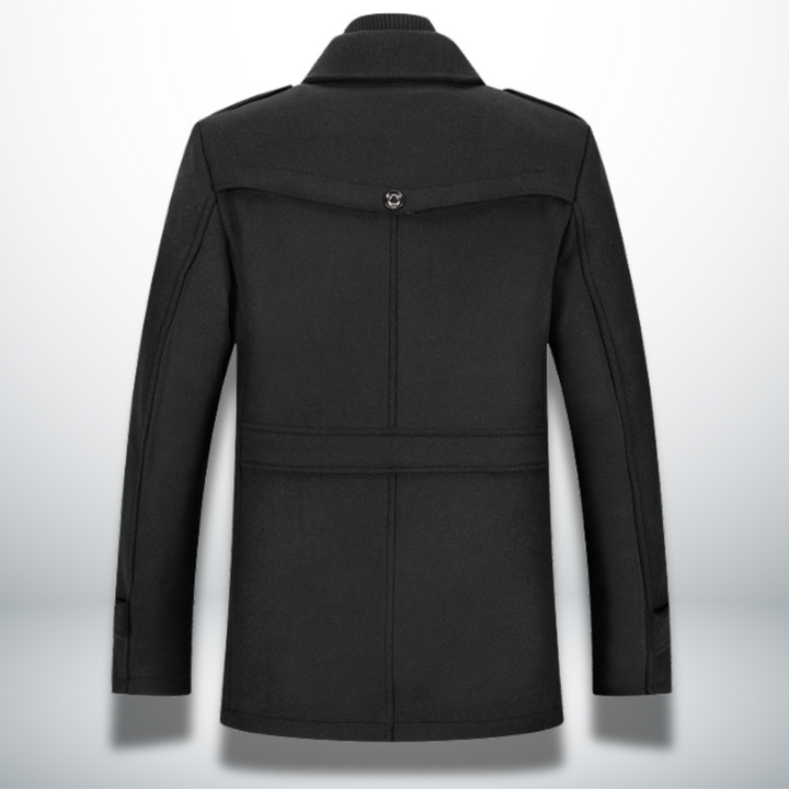 Cappotto Uomo in Misto Lana con Doppio Collo e Chiusura con Cerniera