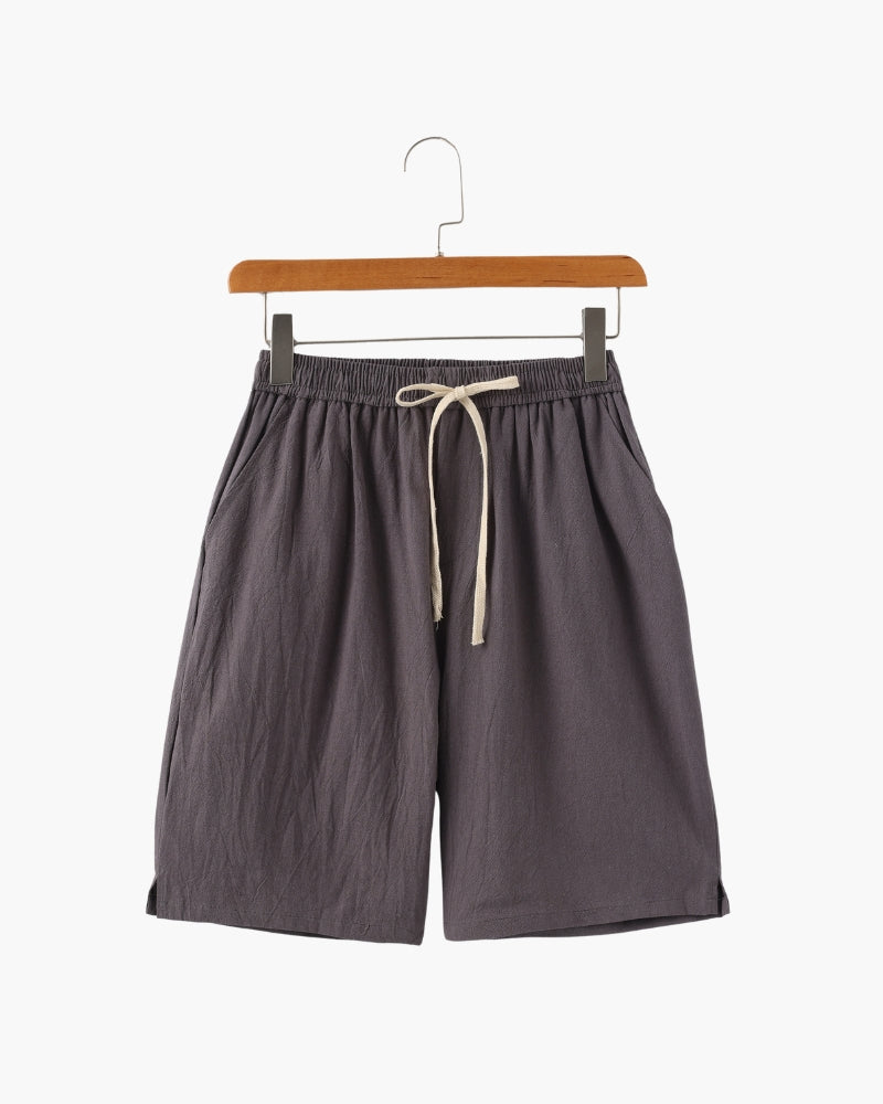 Shorts Uomo in Lino Traspiranti Vita Elastica