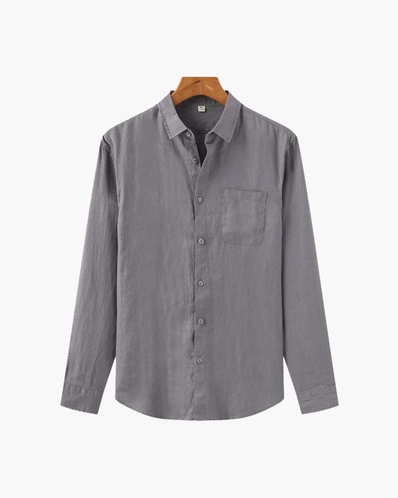 Camicia Uomo in Lino Traspirante Vestibilità Rilassata
