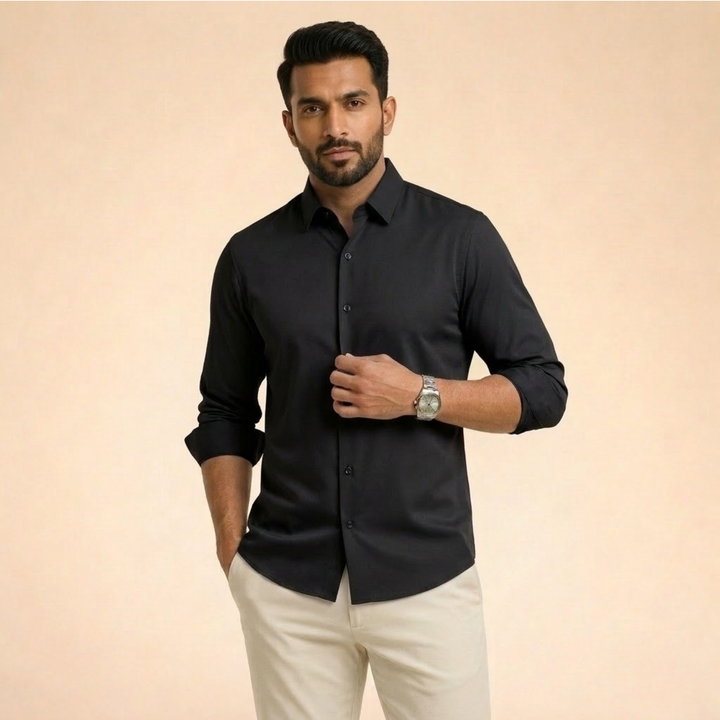 Camicia Uomo Classica Maniche Lunghe Elegante