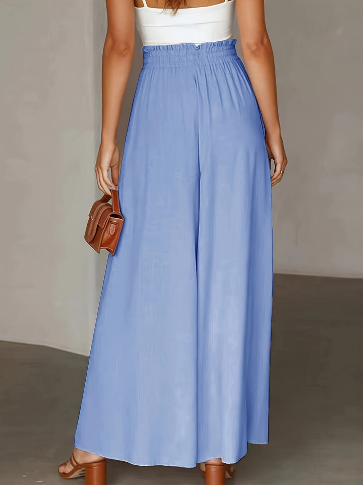 Pantaloni Palazzo Donna Vita Alta Stile Boho Comfort Estivo