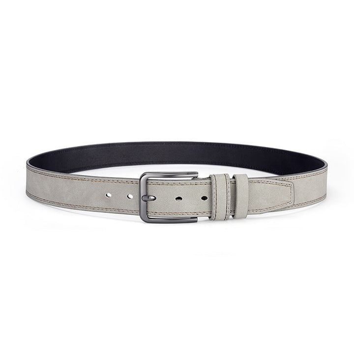 Cintura Uomo in Pelle Scamosciata Fibbia ad Ardiglione Stile Casual