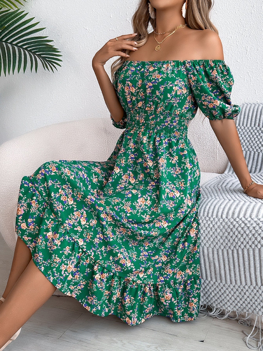 Abito Midi Donna Estivo Floreale Casual Elegante