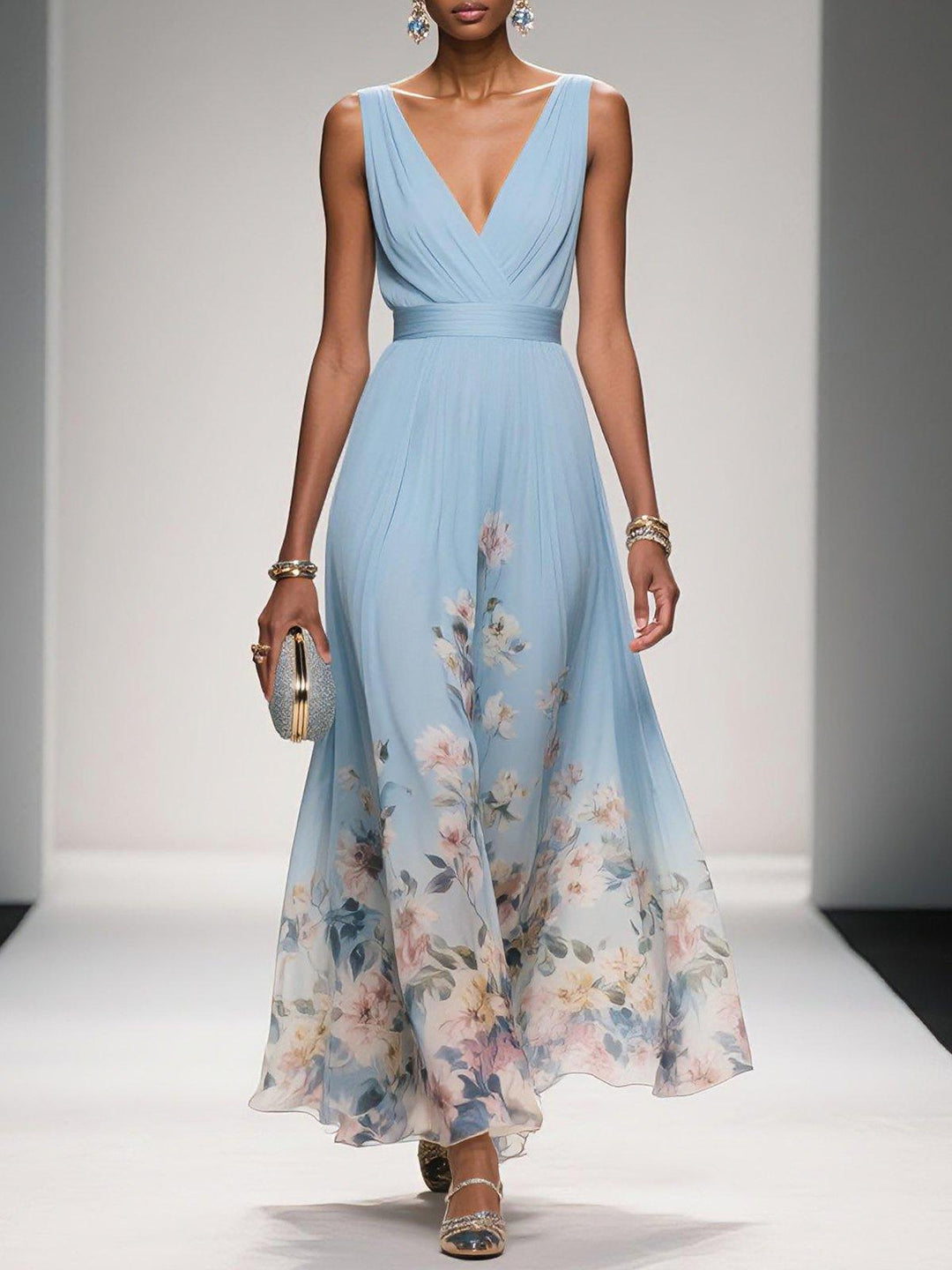 Abito Sposa Stampa Floreale Linea Romantica Dettaglio Botanico - Vesarelli