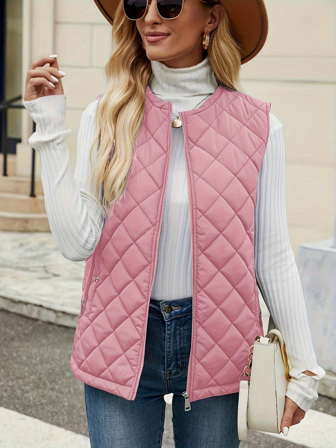 Gilet Donna Trapuntato Smanicato Elegante Slim Fit