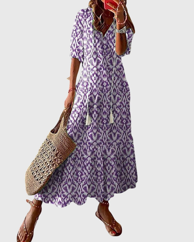 Abito Donna Stile Boho Vintage Estivo Linea Ampia