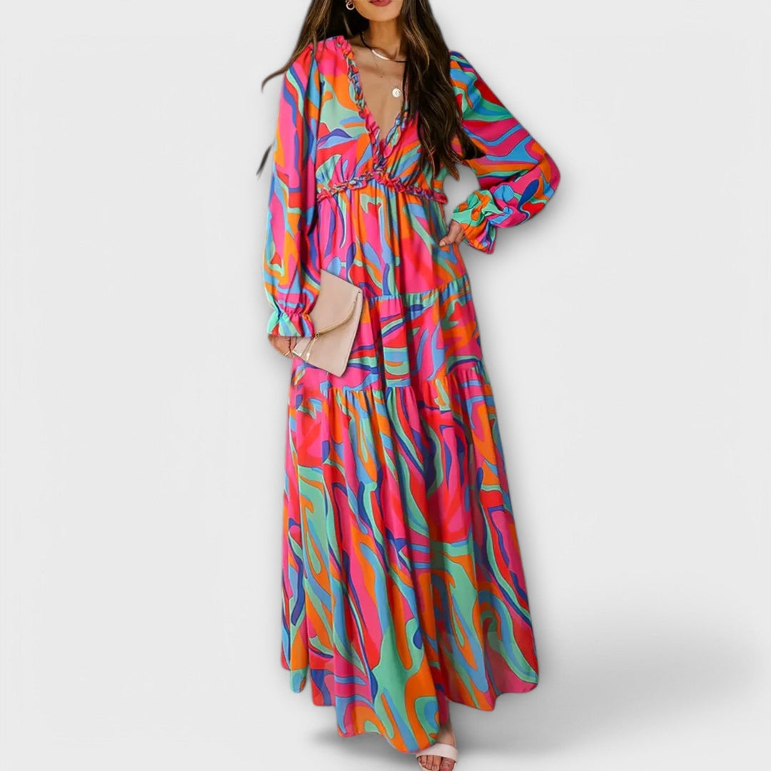 Abito Maxi Donna Vestibilità Fluida Stile Elegante