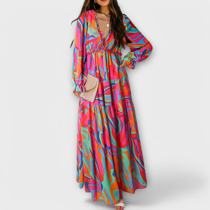 Abito Maxi Donna Vestibilità Fluida Stile Elegante