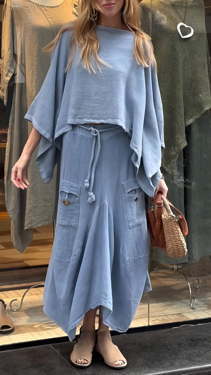 Completo Donna e Pantaloni Fluidi Tasche Vestibilità Comoda