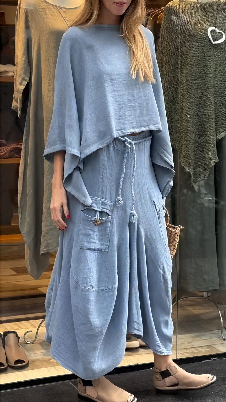Completo Donna e Pantaloni Fluidi Tasche Vestibilità Comoda