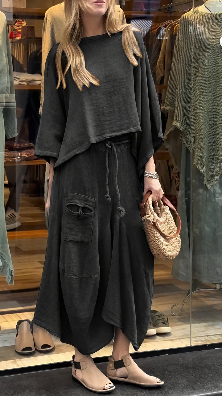 Completo Donna e Pantaloni Fluidi Tasche Vestibilità Comoda