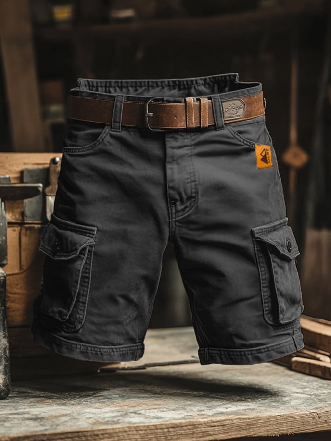 Pantaloncini Cargo Uomo Cotone Resistente Taglio Casual