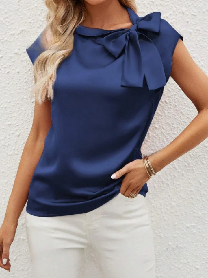 Camicetta Donna in Raso con Fiocco Collo - Vesarelli