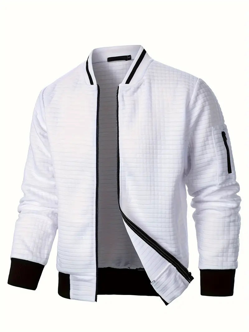 Giacca Uomo Leggera con Cerniera Manica Lunga Casual