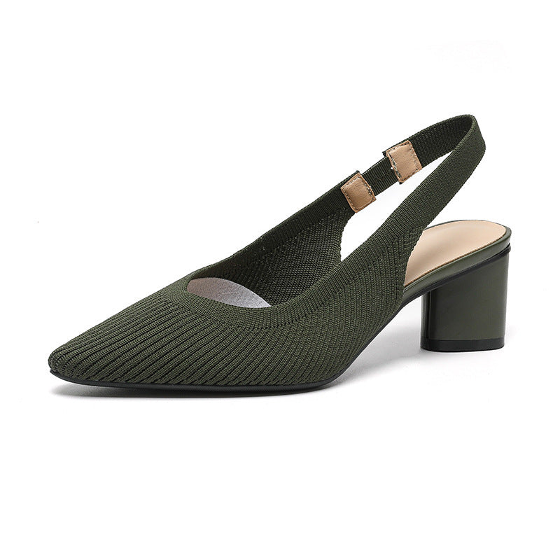 Scarpe Donna Punta Tacco Quadrato Stabile Elegante