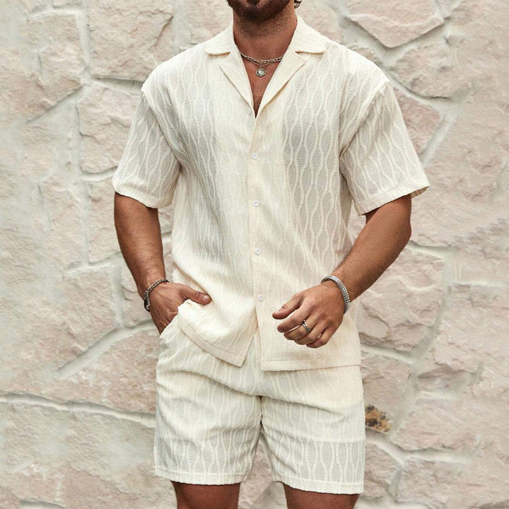 Completo Uomo Camicia e Shorts Cotone Estivo Casual