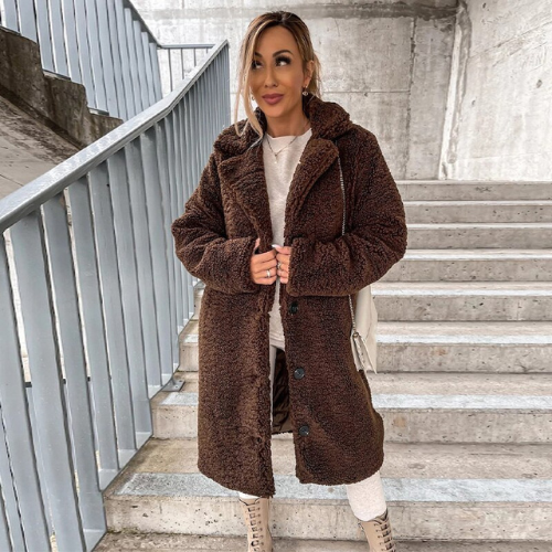 Cappotto Donna Teddy Morbido Vestibilità Classica
