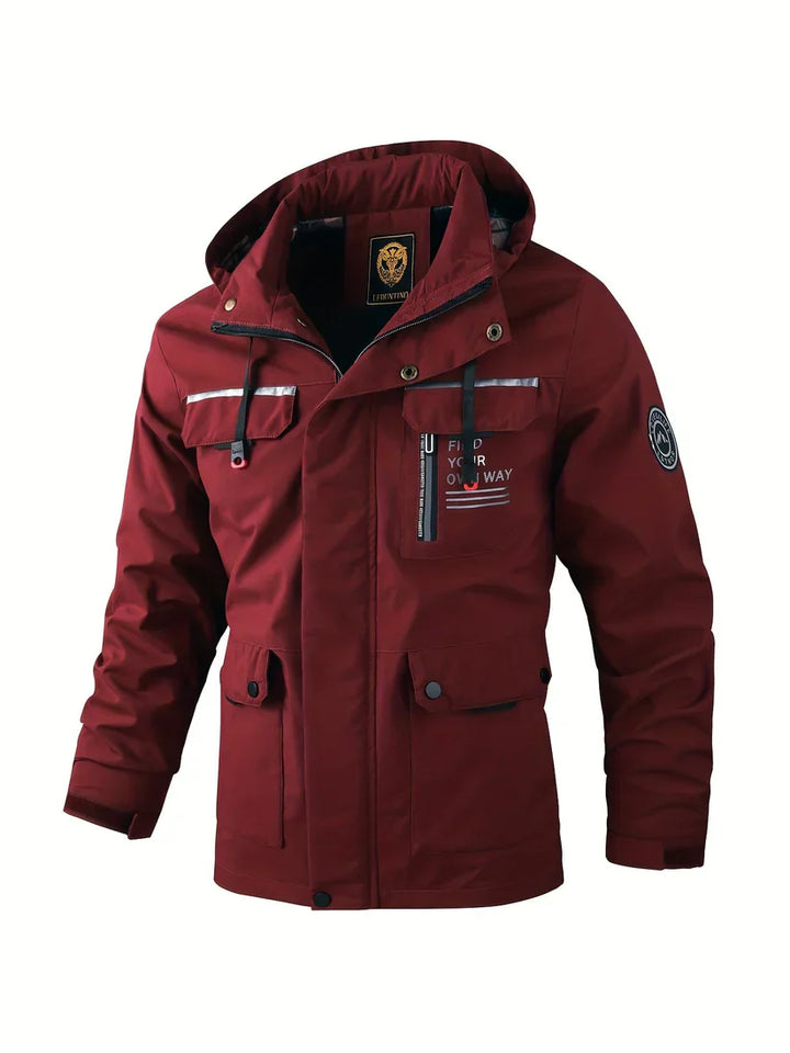 Giacca Invernale Uomo Impermeabile Cappuccio Isolante Antivento Cargo