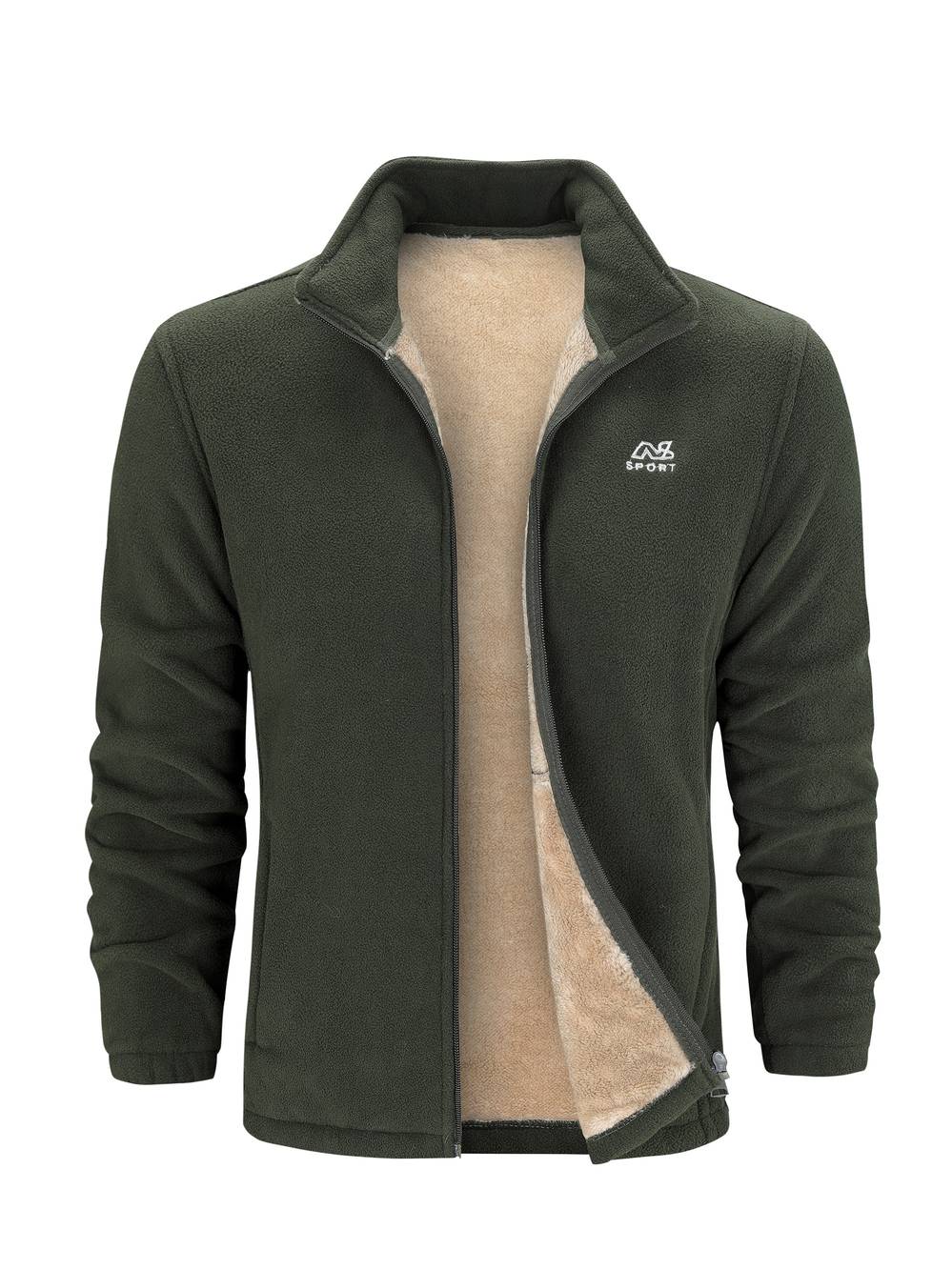 Giacca Uomo in Pile con Cerniera Collo Alto Casual