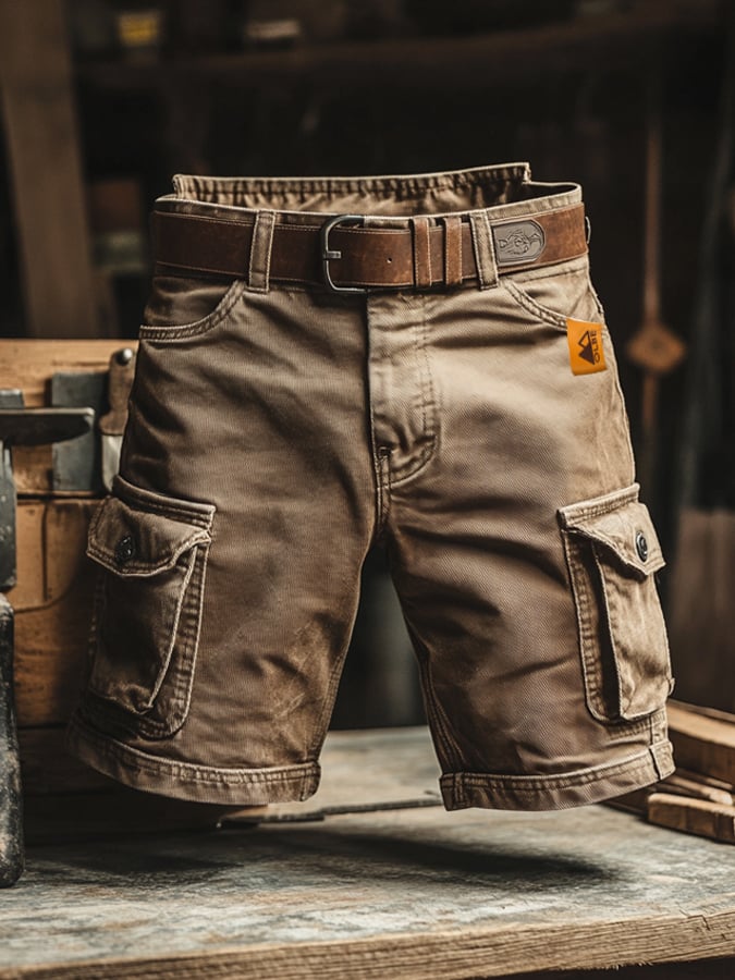 Pantaloncini Cargo Uomo Cotone Resistente Taglio Casual - Vesarelli