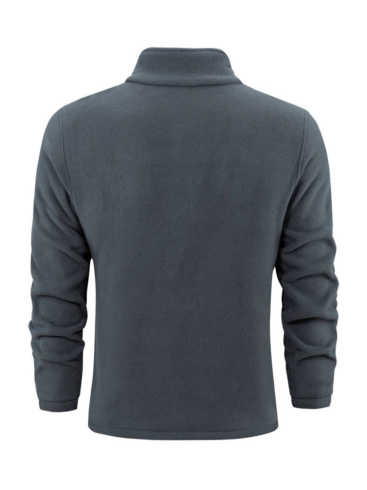 Giacca Uomo in Pile con Cerniera Collo Alto Casual