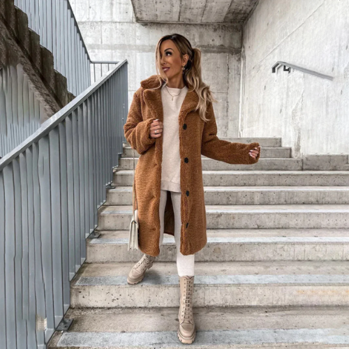 Cappotto Donna Teddy Morbido Vestibilità Classica
