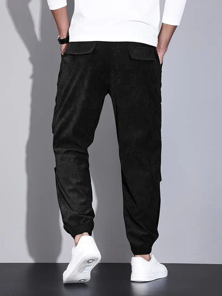 Pantaloni Cargo Uomo Velluto a Coste Slim Fit