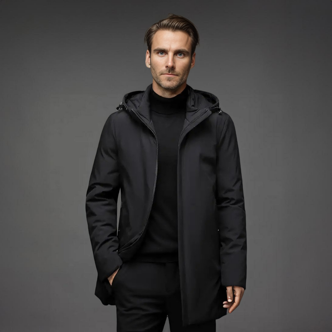 Parka Uomo con Cappuccio Imbottito Caldo Medio