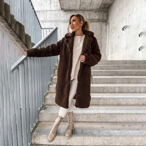 Cappotto Donna Teddy Morbido Vestibilità Classica