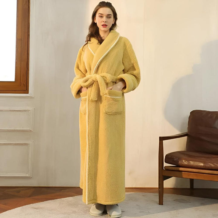 Accappatoio Unisex in Pile Sherpa Morbido con Cintura e Tasche