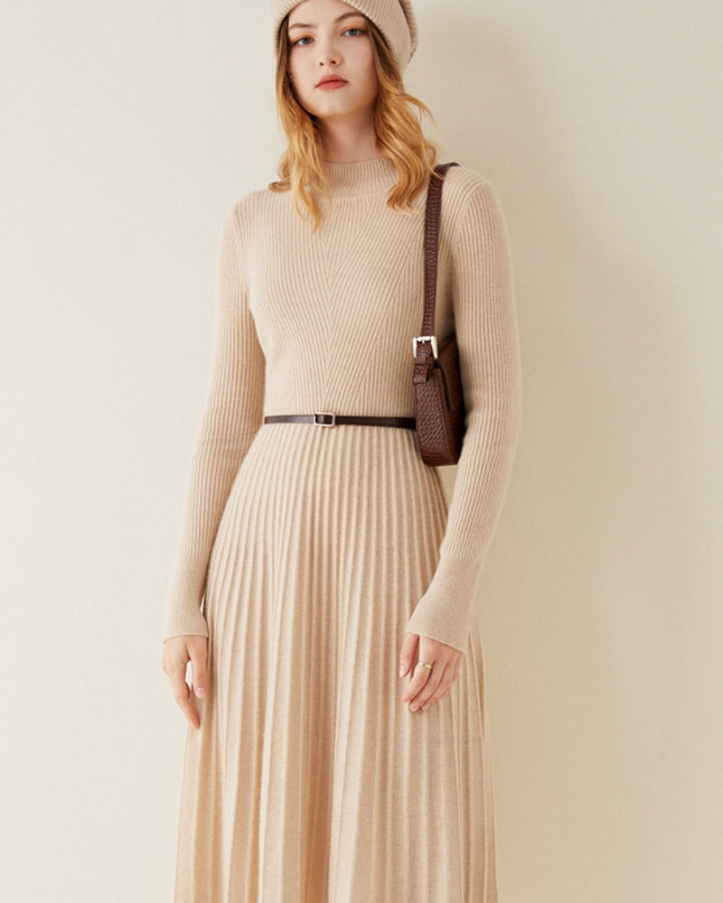 Abito Flare Donna in Cashmere Puro Maglia Morbida