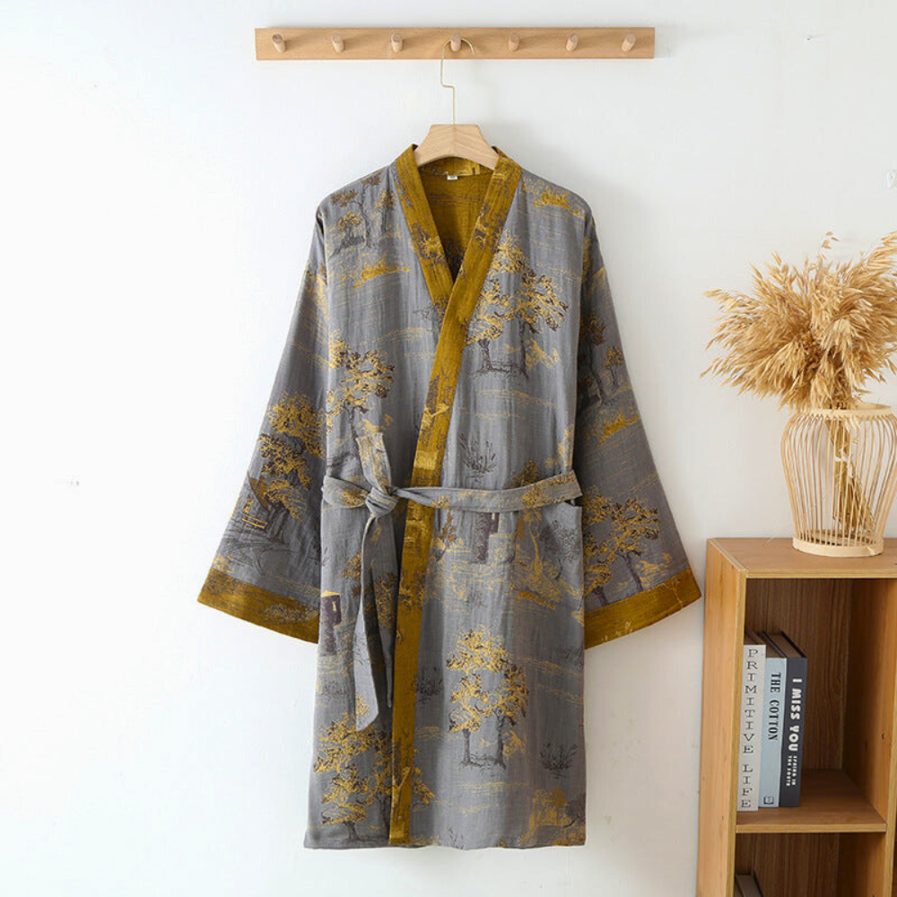 Accappatoio Kimono Uomo in Cotone Morbido Stile Elegante