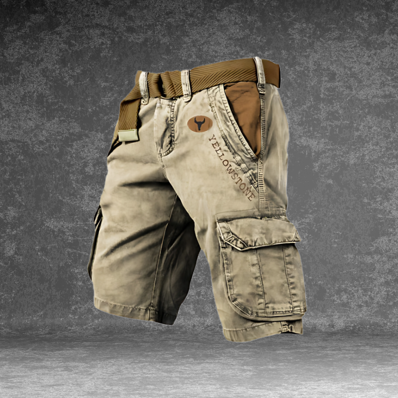 Pantaloncini Cargo Uomo Tessuto Resistente Taglio Classico