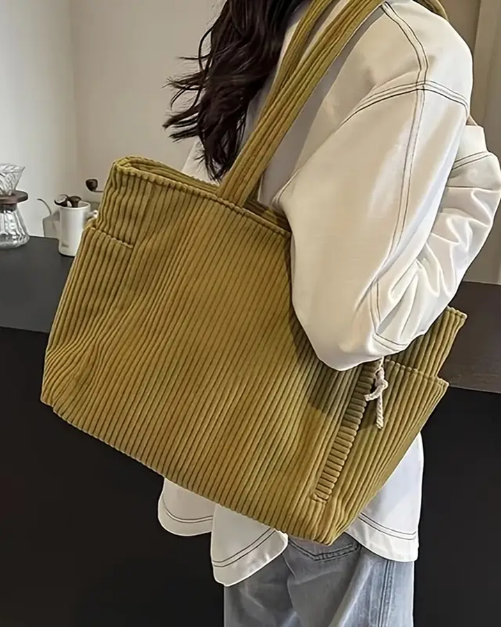Borsa a Spalla Donna a Coste Capiente Elegante