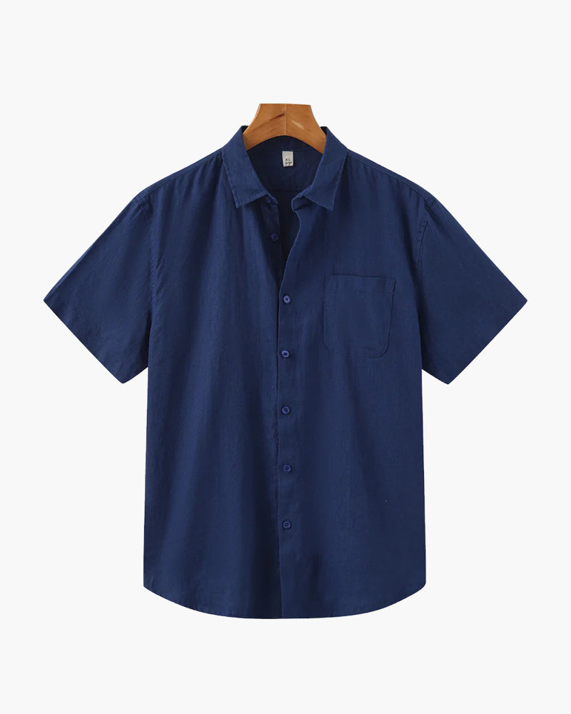 Camicia Uomo in Lino Manica Corta Traspirante