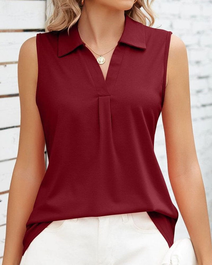 Camicetta Donna Smanicata Tessuto Leggero Vestibilità Regular