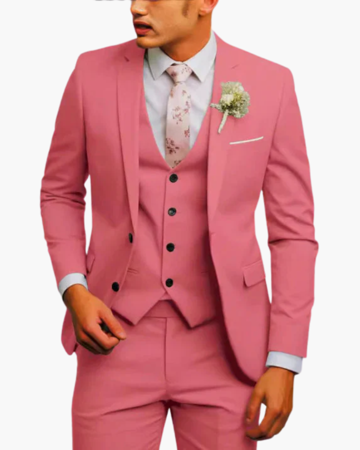Completo Uomo Tre Pezzi Slim Fit Elegante Cerimonia