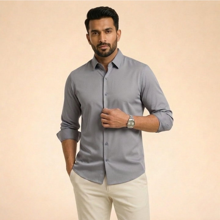Camicia Uomo Classica Maniche Lunghe Elegante