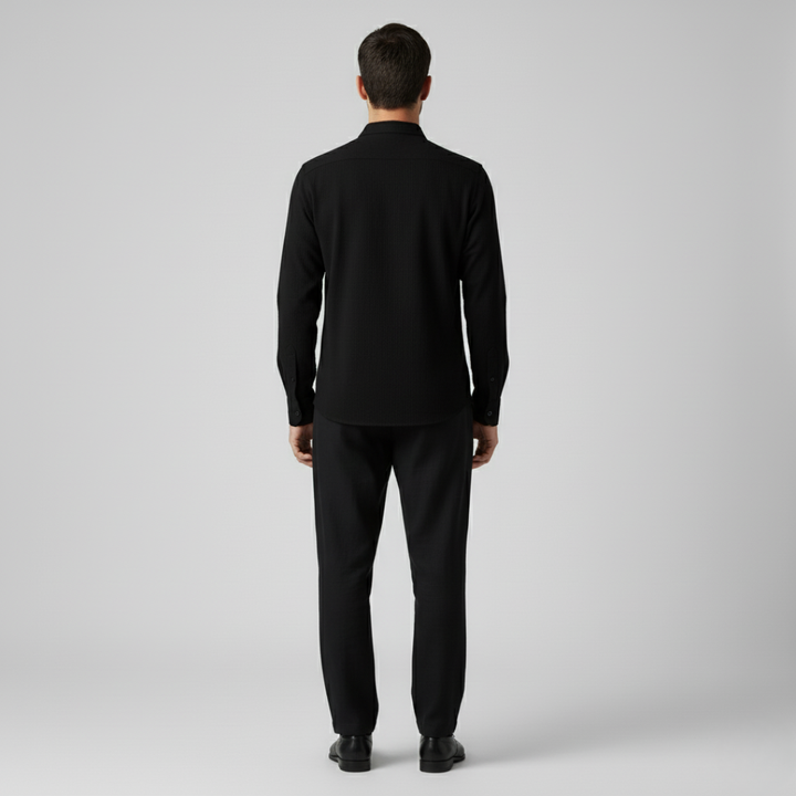 Camicia Uomo Tinta Unita Vestibilità Comoda