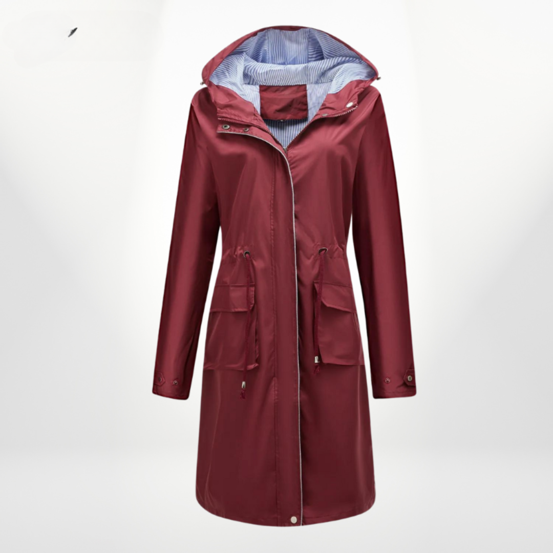 Trench Donna Impermeabile con Cappuccio Slim Fit