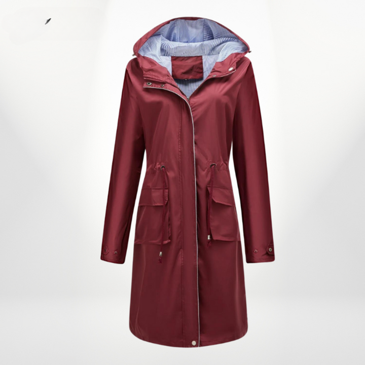 Trench Donna Impermeabile con Cappuccio Slim Fit
