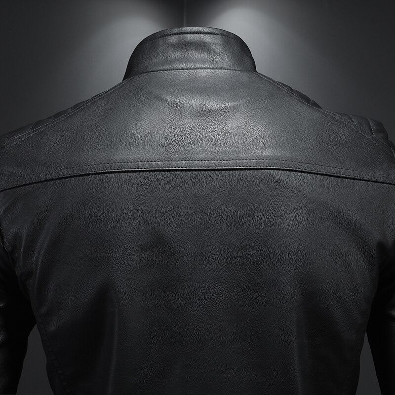 Giacca Biker Uomo Zip Frontale Stile Classico