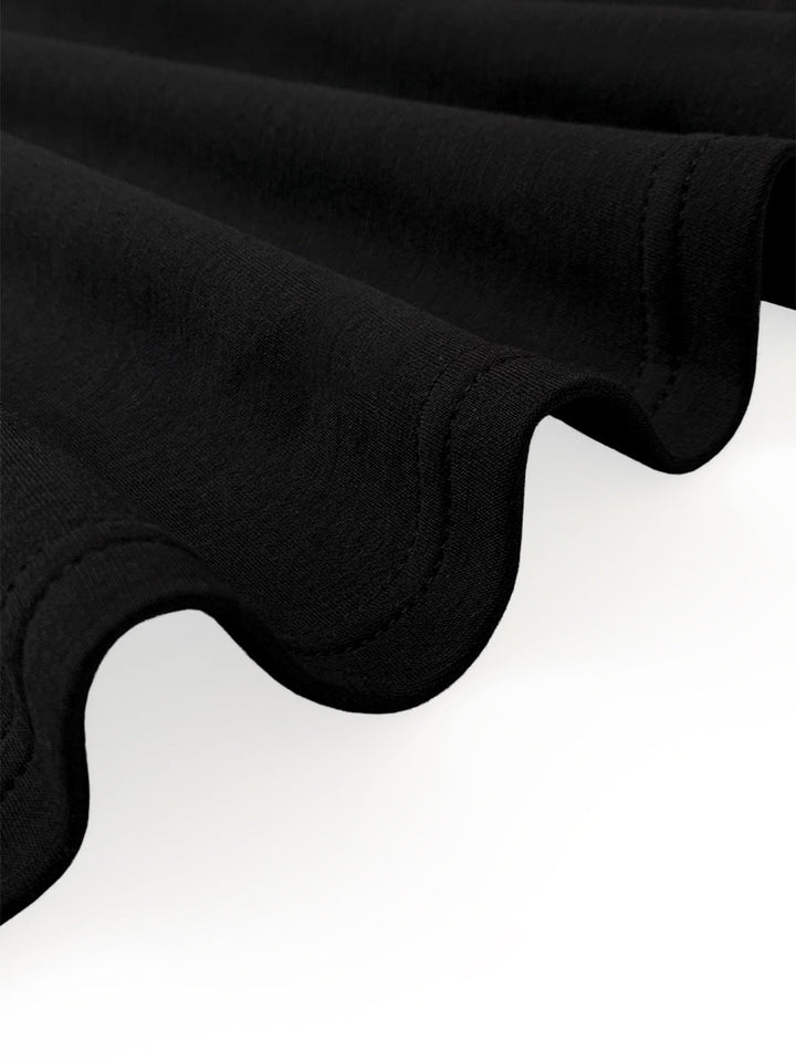 Abito Maxi Donna Maniche a Sbuffo Collo Alto Bottoni