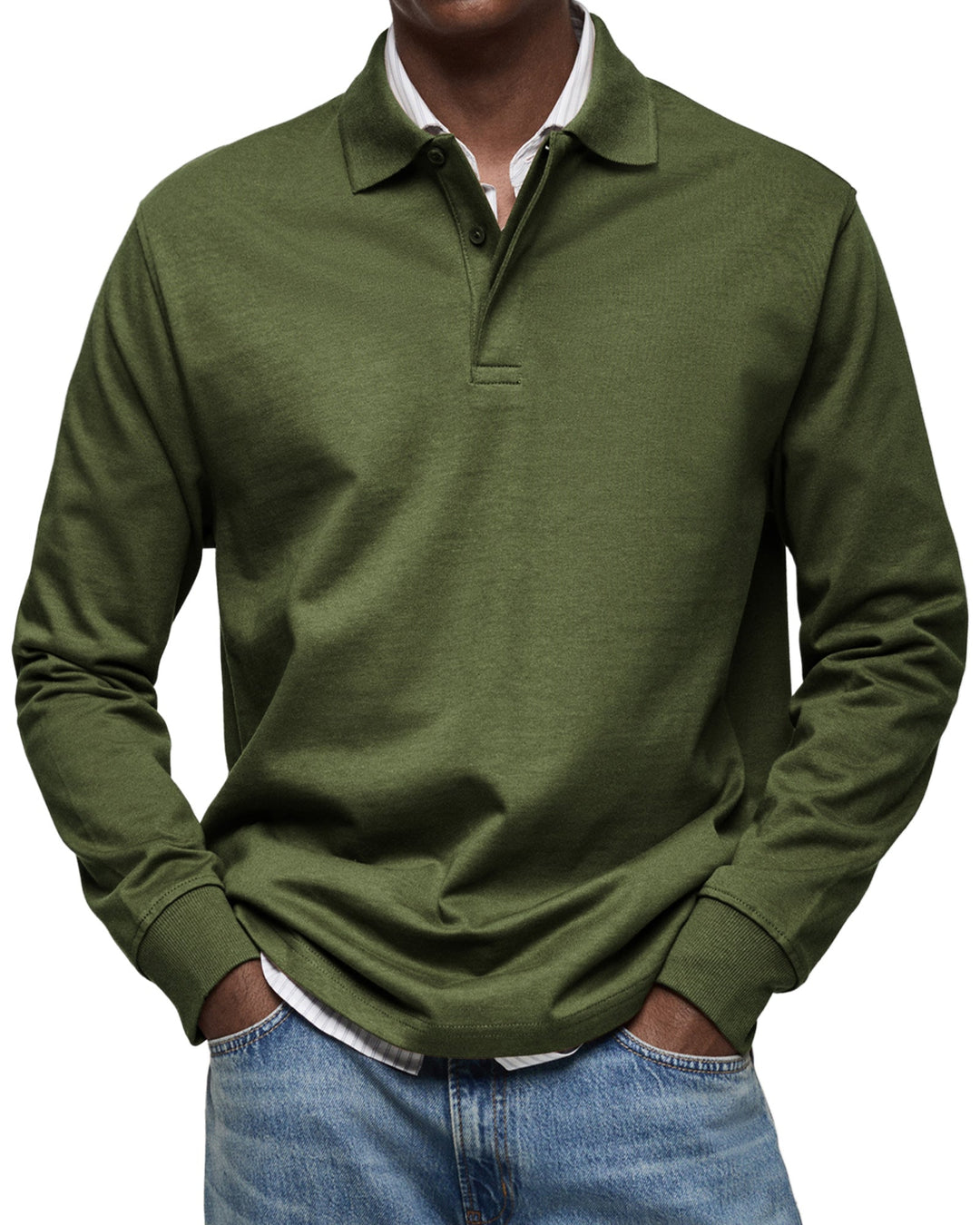 Polo Uomo Maniche Lunghe Stile Casual