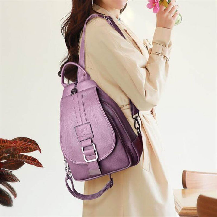 Zaino Mini Donna in Pelle Morbida Compatto con Spallacci Regolabili