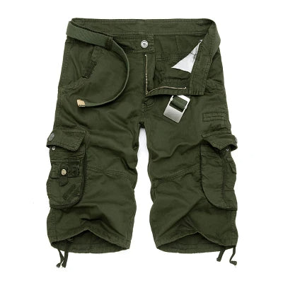 Pantaloni Cargo Uomo Corti Tessuto Resistente Casual