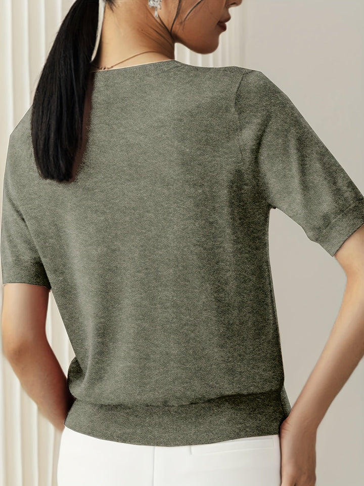 Maglione Donna Leggero Manica Corta Casual Confortevole
