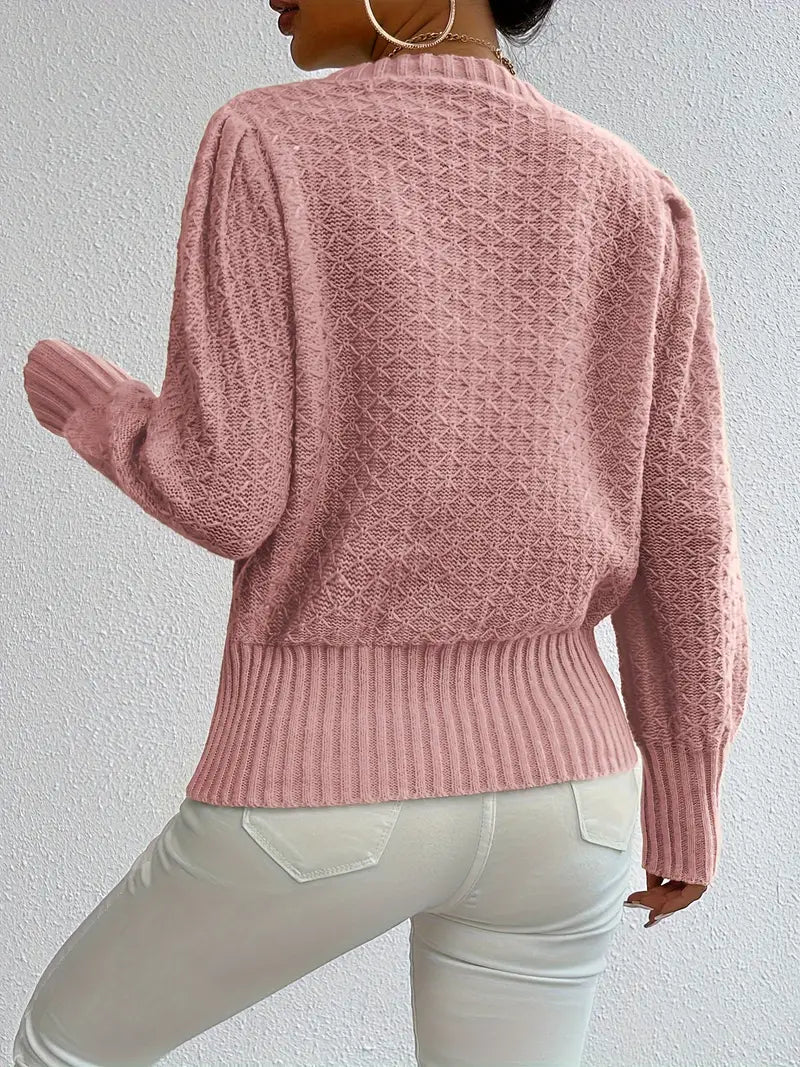 Maglione Donna Lavorato a Maglia Maniche a Sbuffo Elegante - Vesarelli